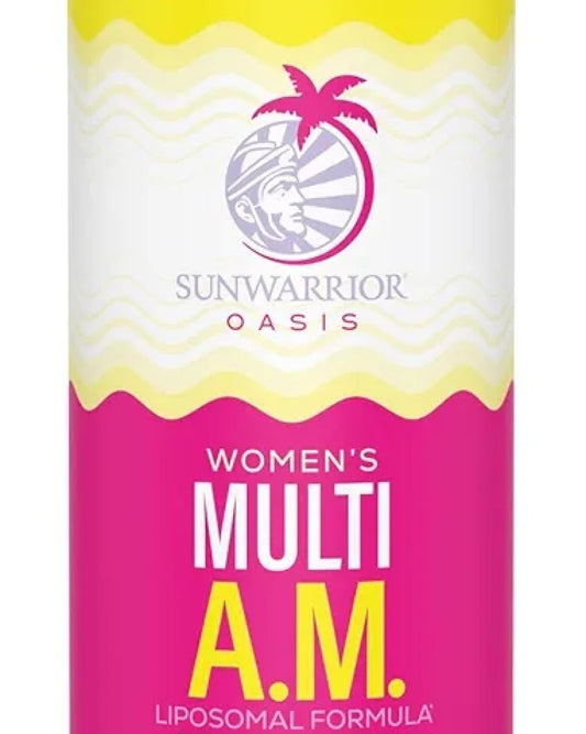 Sunwarrior Multivitamin for Women Liquid Multi Vitamin with B Vitamins D3 Lion’s Mane Ginseng Curcumin Liquid Multi AM for Her Peach Mango (30 Servings