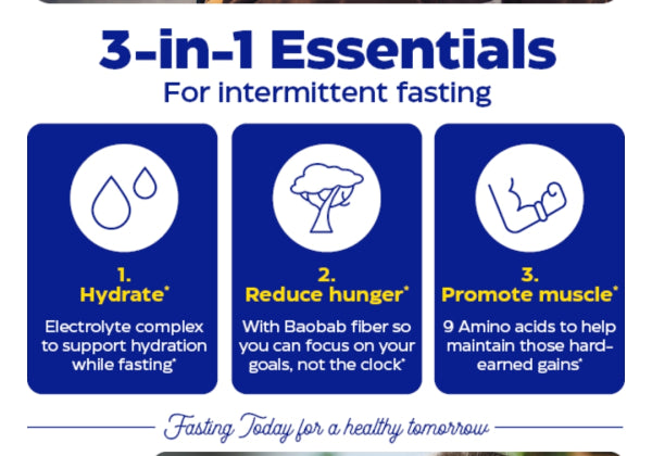 Enzymedica, Fasting Today, Intermittent Fasting Drink Mix with Electrolyte Powder Supplement for Hydration, Appetite and Muscle Health, Keto Friendly, Tropical Pineapple Flavor, 24 Servings