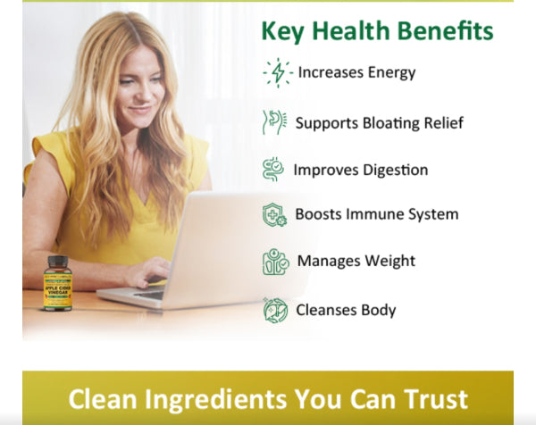 ACV Pro Apple Cider Vinegar Capsules Certified Organic with Mother ACV Pills Detox Cleanse Acid Reflux Relief Support Supplement Ginger Root Cayenne Pepper Powder 90 capsules