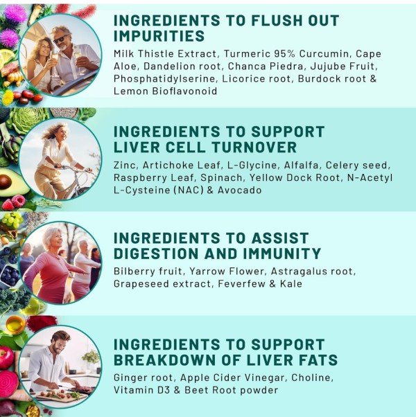 32-in-1 Liver Cleanse Detox and Repair with Milk Thistle, Silymarin, Artichoke Extract and Beetroot Powder for Liver Support – Liver Supplement with Active Liver Health Formula – 1426mg (90ct)