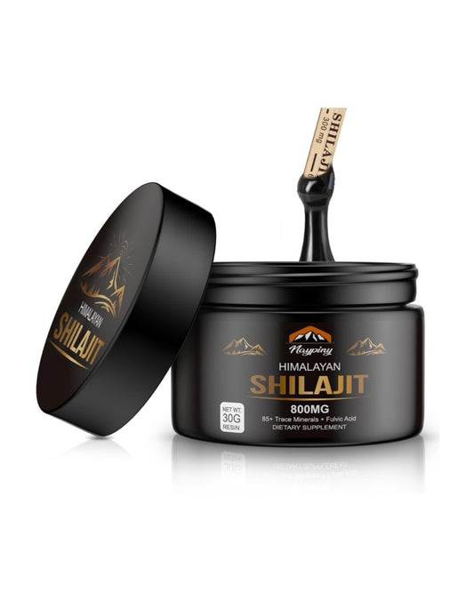 Shilajit Pure Himalayan Organic Resin - 800mg Gold Grade Shilajit Resin with Fulvic Acid & 85+ Trace Minerals Complex for Energy, Strength & Immunity, Shilajit for Men & Women, 800mg